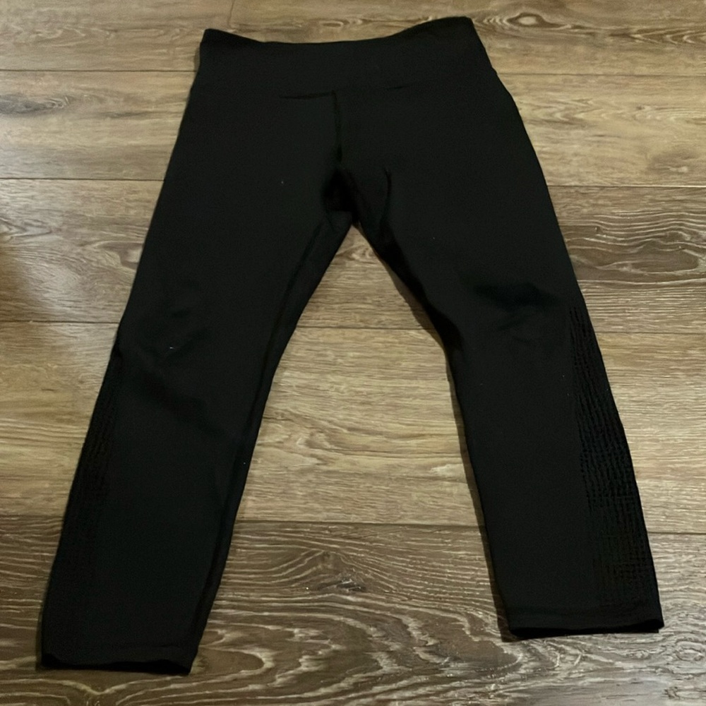 Zyia Black Leggings with Mesh detail on sides Size 12